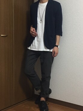 「Right-on（ライトオン）のアイテム（テーラードジャケット）」を使った、くりさん（メンズ・166cm）の春コーディネート