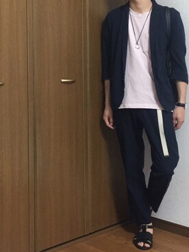 「Right-on（ライトオン）のアイテム（テーラードジャケット）」を使った、くりさん（メンズ・166cm）の夏コーディネート