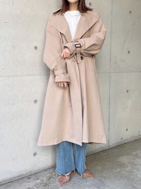 「prose verse（プロズヴェール）のアイテム（トレンチコート）」を使った、Shiiiさん（レディース・162cm）の冬コーディネート