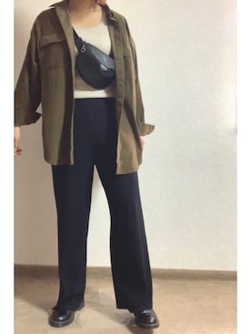 「OZOC（オゾック）のアイテム（タンクトップ）」を使った、h a n aさん（レディース・166cm）の秋コーディネート