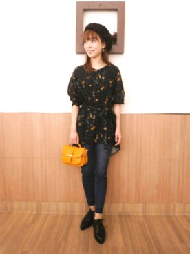 「レプシィム(LEPSIM)」｜「アイテム（ハンチング/ベレー帽）」を使った、izuminさん（レディース・155cm）の秋コーディネート