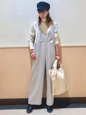 「LEPSIM（レプシィム）のアイテム（キャスケット）」を使った、izuminさん（レディース・155cm）の冬コーディネート