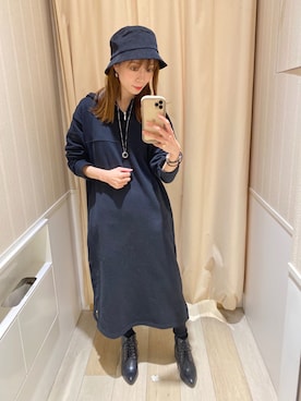 「パーカーワンピース」｜izuminさん（レディース・155cm）の冬コーディネート