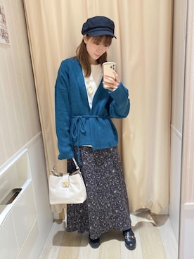 「LEPSIM（レプシィム）のアイテム（キャスケット）」を使った、izuminさん（レディース・155cm）の冬コーディネート