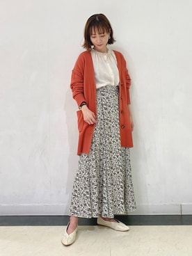 「袖ボリューム」｜「アイテム（その他シューズ）」を使った、izuminさん（レディース・155cm）の春コーディネート