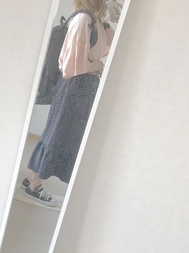 「アイテム（キャスケット、ホワイト系）」を使った、にわさん（レディース・156cm）の春コーディネート