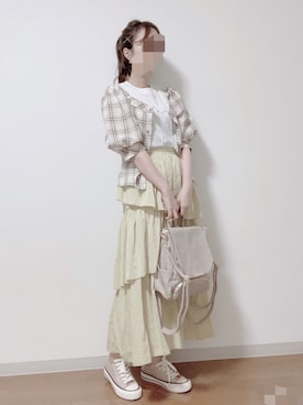 「GRL（グレイル）のアイテム（バックパック/リュック）」を使った、shiroさん（レディース・159cm）の春コーディネート