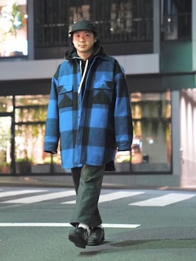 「ROTHCO（ロスコ）のアイテム（キャップ）」を使った、くりっとさん（メンズ・164cm）の冬コーディネート
