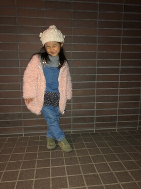 「Right-on（ライトオン）のアイテム（ノーカラージャケット）」を使った、sayahanaさん（キッズ・90cm）の秋コーディネート