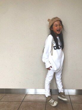 「ZARA KIDSのアイテム（ハンチング/ベレー帽）」を使った、sayahanaさん（キッズ・110cm）の秋コーディネート