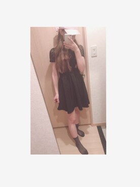 「H&M（エイチ・アンド・エム）のアイテム（ワンピース、ブラック系）」を使った、ゆききさん（レディース・161cm）の夏コーディネート