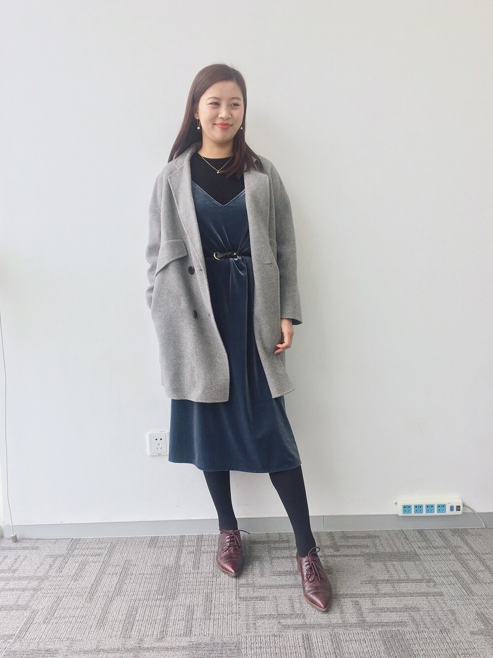 「Lilyのアイテム（ダッフルコート、シルバー系）」を使った、Danazddさん（レディース・165cm）の秋コーディネートの1枚目の写真