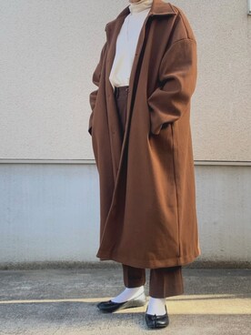 「アイテム（ステンカラーコート）」を使った、PePeさん（レディース・162cm・20代）の冬コーディネート