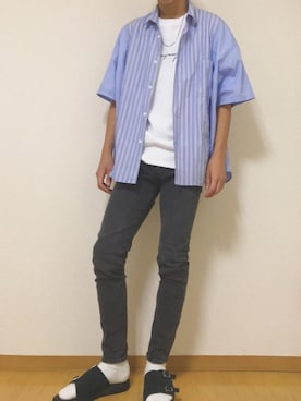 「MANEBU（マネブ）のアイテム（サンダル）」を使った、kenさん（メンズ・179cm）の秋コーディネート