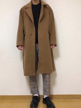 「MONKEY TIME（モンキータイム）のアイテム（トレンチコート）」を使った、kenさん（メンズ・179cm）の冬コーディネート