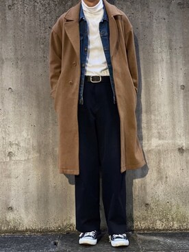 ken使用「MONKEY TIME（＜monkey time＞ MELTON OVERCOAT/コート ◆）」的時尚穿搭