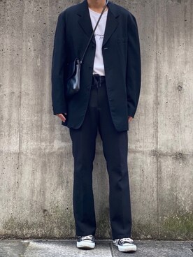 「Yohji Yamamoto（ヨウジヤマモト）のアイテム（テーラードジャケット）」を使った、kenさん（メンズ・179cm）の春コーディネート
