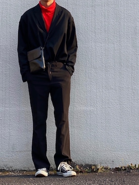 「Yohji Yamamoto（ヨウジヤマモト）のアイテム（テーラードジャケット）」を使った、kenさん（メンズ・179cm）の春コーディネート