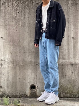 「ステッチ」｜「アイテム（ブルゾン）」を使った、kenさん（メンズ・179cm）の春コーディネート