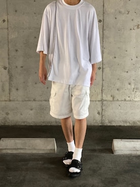 「MANEBU（マネブ）のアイテム（サンダル）」を使った、kenさん（メンズ・179cm）の夏コーディネート