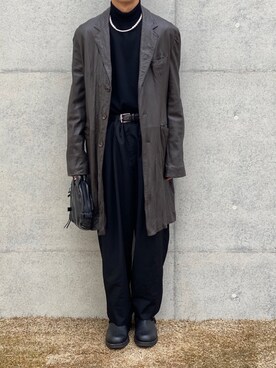 「Yohji Yamamoto（ヨウジヤマモト）のアイテム（バッグ）」を使った、kenさん（メンズ・179cm）の冬コーディネート
