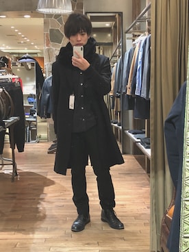 「ADAM ET ROPE'（アダムエロペ）のアイテム（チェスターコート）」を使った、青太さん（メンズ・170cm）の春コーディネート