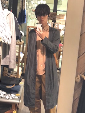 「CABANE de ZUCCa（カバンドズッカ）のアイテム（ノーカラージャケット）」を使った、青太さん（メンズ・170cm）の春コーディネート