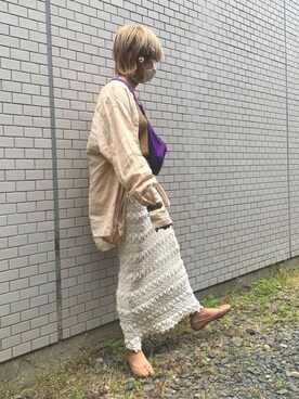 YUKINOさんの「レースタイトマキシスカート」を使ったコーディネート