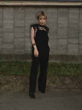 「LOWRYS FARM（ローリーズファーム）のウッドバングル　880326（バングル/リストバンド）」を使った、YUKINOさん（レディース・170cm）の夏コーディネート