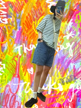 「alexanderwang（アレキサンダーワン）のアイテム（帽子）」を使った、maruko824さん（レディース・164cm）の春コーディネート