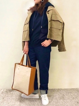 「SIPULI（シプリ）のアイテム（ブルゾン）」を使った、tommさん（レディース・152cm）の冬コーディネート