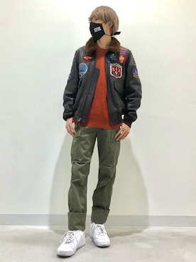 「NIKE（ナイキ）のナイキ エア フォース 1 LOW 07 メンズシューズ / NIKE AIR FORCE 1 '07 (AF1)（スニーカー）」を使った、ふく。さん（メンズ・175cm）の秋コーディネート