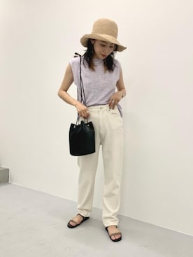 「RECOMMEND  ITEM STYLING」｜「アイテム（帽子）」を使った、Kumamoto　Hitomiさん（レディース・157cm）の夏コーディネート