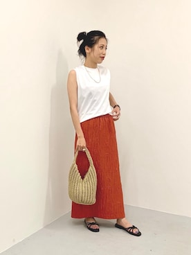 「MONKEY TIME（モンキータイム）のアイテム（アクセサリー）」を使った、Kumamoto　Hitomiさん（レディース・157cm）の夏コーディネート