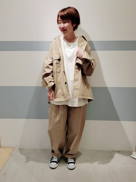 「Samansa Mos2 blue（サマンサモスモスブルー）のアイテム（スニーカー）」を使った、S.mamaさん（レディース・151cm）の春コーディネート