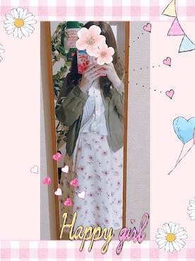 「フリマ」｜「アイテム（ジャケット/アウター）」を使った、リズ♡さん（レディース・155cm）の春コーディネート