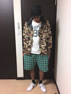 「Right-on（ライトオン）のアイテム（ナイロンジャケット）」を使った、のふさん（メンズ・174cm）の夏コーディネート