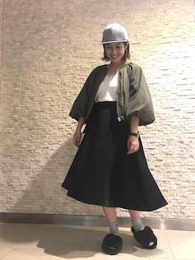 「アシンメトリー」｜「アイテム（ブルゾン）」を使った、maichiさん（レディース・160cm）の秋コーディネート