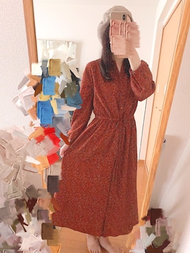 「LAKOLE（ラコレ）のアイテム（ハンチング/ベレー帽）」を使った、りささん（レディース・158cm）の秋コーディネート