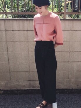 「UNIQLO（ユニクロ）のアイテム（デニムパンツ、ブルー系）」を使った、maiさん（レディース・168cm）の秋コーディネート