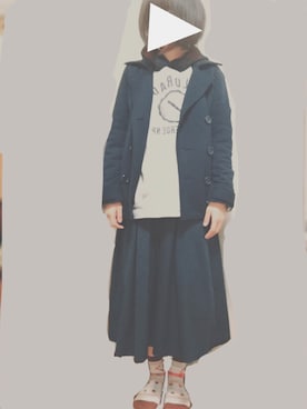 「Honeys（ハニーズ）のアイテム（ピーコート）」を使った、nemuoさん（レディース・153cm）の冬コーディネート