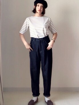 「Te chichi（テチチ）のアイテム（ハンチング/ベレー帽）」を使った、HIKARI  HAGAさん（レディース・159cm）の夏コーディネート