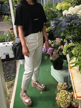 「Saint Laurent（サンローラン）のアイテム（トップス）」を使った、アリサさん（レディース・158cm）の夏コーディネート