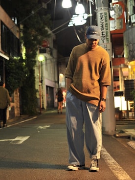 「SHAREEF（シャリーフ）のアイテム（パンツ）」を使った、Samさん（メンズ・182cm）の夏コーディネート