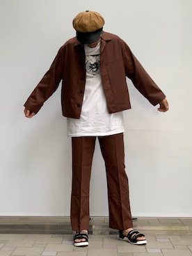 「アイテム（シャツ/ブラウス）」を使った、Samさん（メンズ・182cm）の春コーディネート