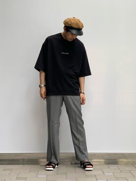 「アイテム（Tシャツ/カットソー）」を使った、Samさん（メンズ・182cm）の春コーディネート