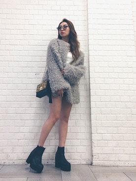 「ENVYM（アンビー）のバストオープンクロスＫＮＩＴ（ニット/セーター）」を使った、ENVYM_MAIさん（レディース・157cm）の秋コーディネート