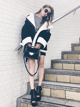 「アイテム（タンクトップ、シルバー系）」を使った、ENVYM_MAIさん（レディース・157cm）の秋コーディネート