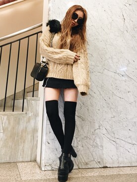 「アイテム（ブーティ）」を使った、ENVYM_MAIさん（レディース・157cm）の秋コーディネート