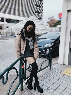 「envym_staff」｜「アイテム（ダウンジャケット/コート）」を使った、ENVYM_MAIさん（レディース・157cm）の冬コーディネート
